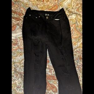 Fashion Nova black ripped skinny jeans